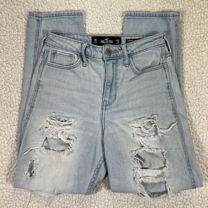 Hollister Ultra High Rise Mom Jeans Women's Size 0 (24x25.5) Grunge Streetwear